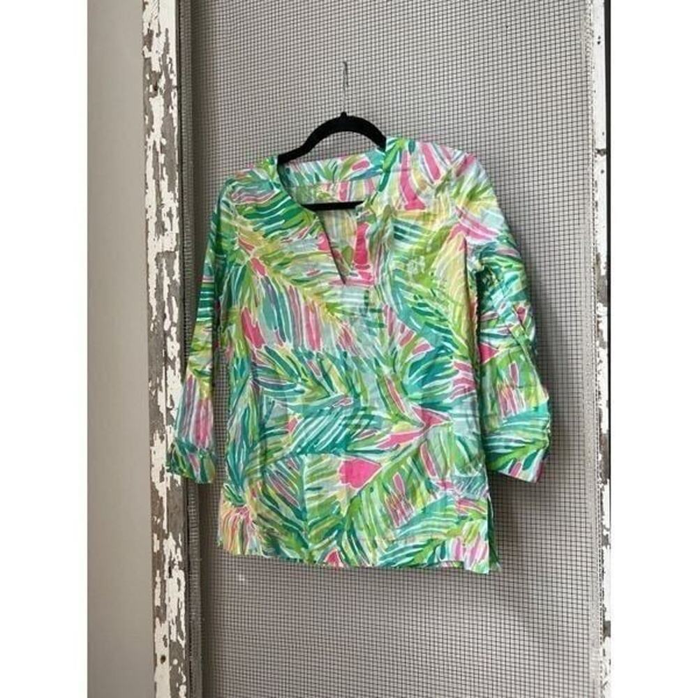 Lilly Pulitzer Top Womens XS Amelia Island Tropical Storm Tunic Resort Wear